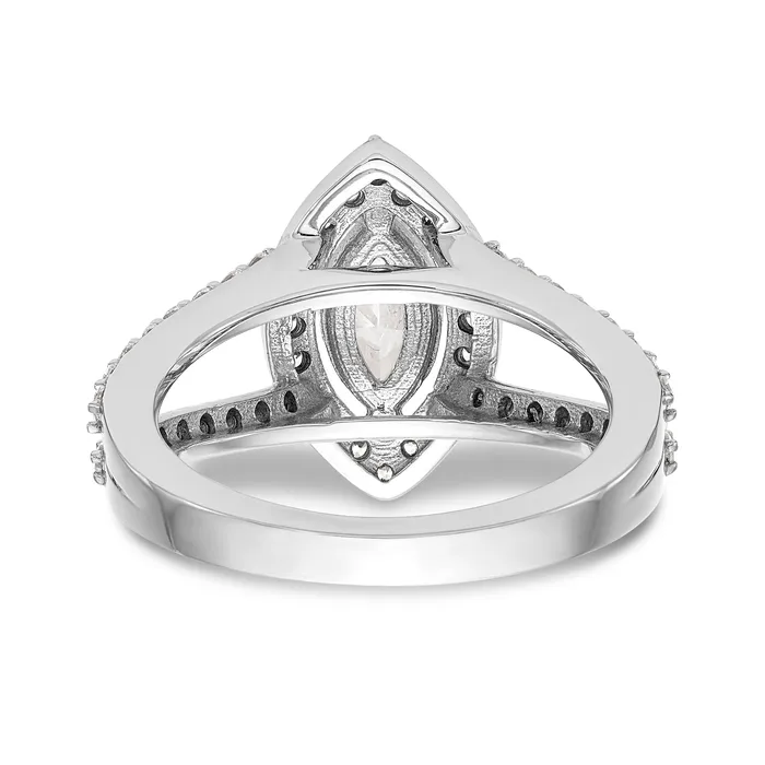 14K White Gold Diamond Marquise CZ Halo Engagement Ring Goldiacom Rings