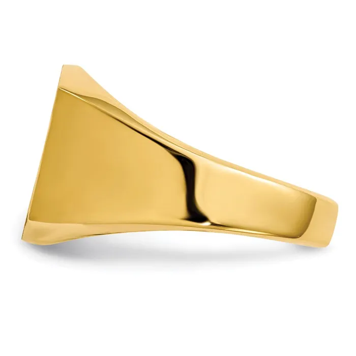 Goldia 14K Yellow Gold 135x145mm Closed Back Mens Signet Ring Rings
