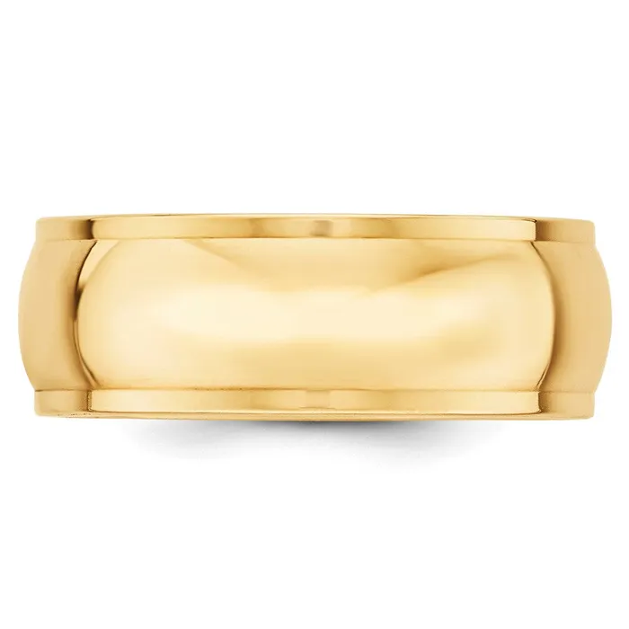 Goldia Rings Solid 14K Yellow Gold 8mm Half Round with Edge MensWomens Wedding Band Ring Size 11 Goldia Rings Solid 14K Yellow Gold 8mm Half Round with Edge MensWomens Wedding Band Ring Size 11