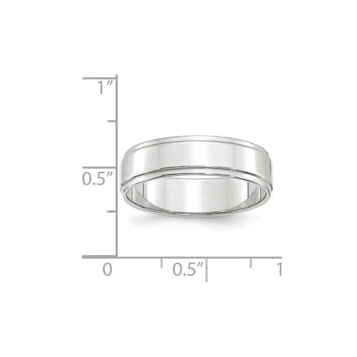 Rings Goldia Solid 14K White Gold 6mm Flat with Step Edge MensWomens Wedding Band Ring Size 4 Rings Goldia Solid 14K White Gold 6mm Flat with Step Edge MensWomens Wedding Band Ring Size 4