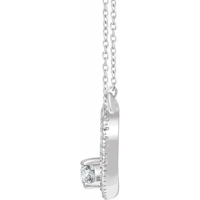 14K White 38 CTW Diamond TwoStone Bar 1618 Necklace TreasureFineJewelers Necklaces