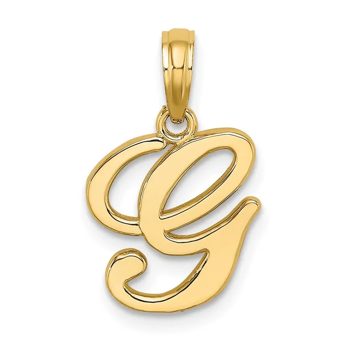 14k Yellow Gold Script Letter G Initial Pendant TreasureFineJewelers Necklaces 14k Yellow Gold Script Letter G Initial Pendant TreasureFineJewelers Necklaces
