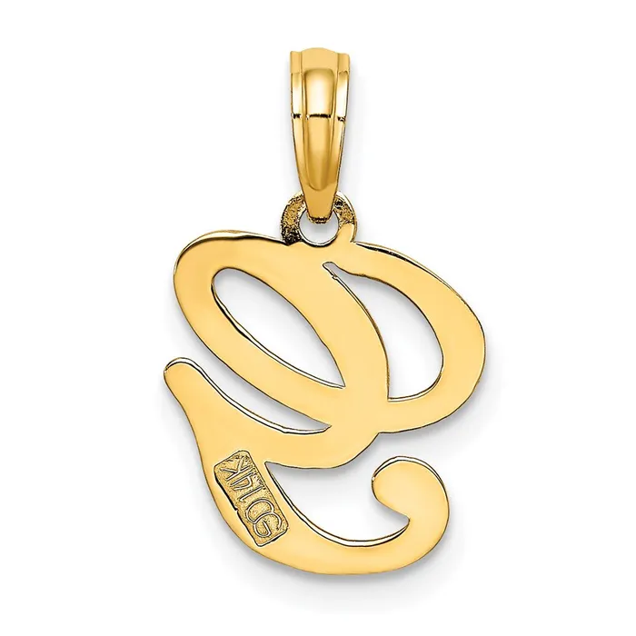 14k Yellow Gold Script Letter G Initial Pendant TreasureFineJewelers Necklaces