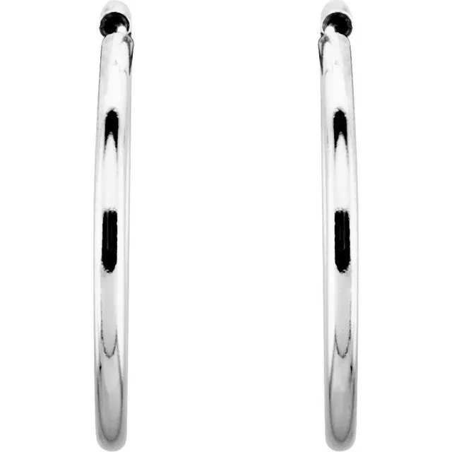 Earrings Sterling Silver 19 mm Endless Hoop Tube Earrings TreasureFineJewelers