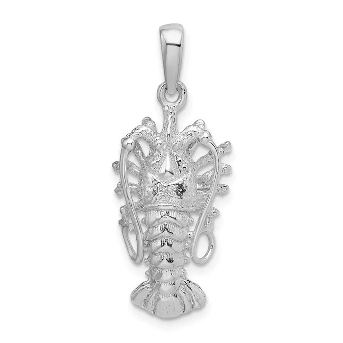 Necklaces Sterling Silver Polished Medium Florida Lobster Pendant TreasureFineJewelers Necklaces Sterling Silver Polished Medium Florida Lobster Pendant TreasureFineJewelers