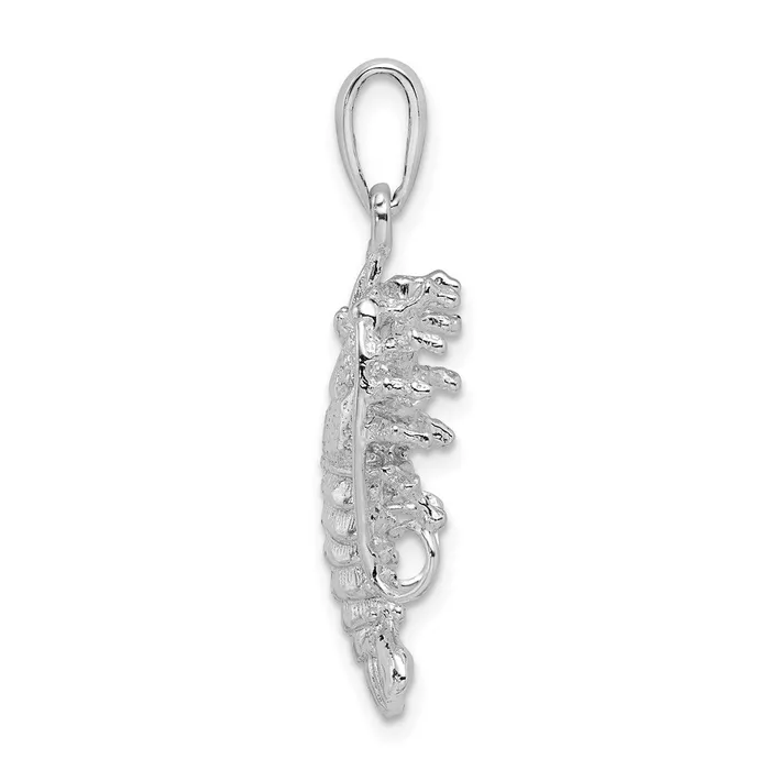 Necklaces Sterling Silver Polished Medium Florida Lobster Pendant TreasureFineJewelers