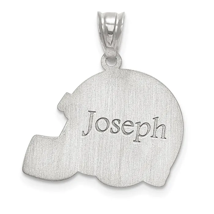 Necklaces TreasureFineJewelers 10KW Personalized Football Helmet Pendant