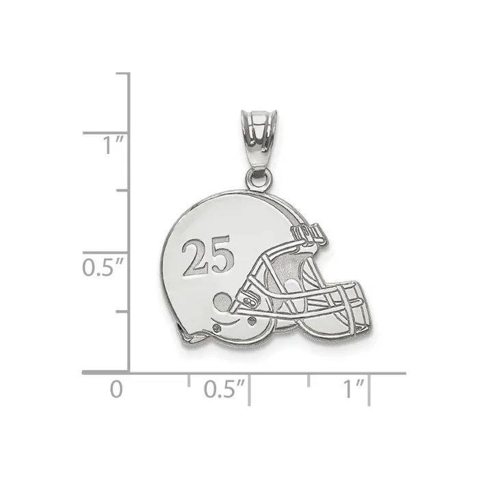 Necklaces TreasureFineJewelers 10KW Personalized Football Helmet Pendant