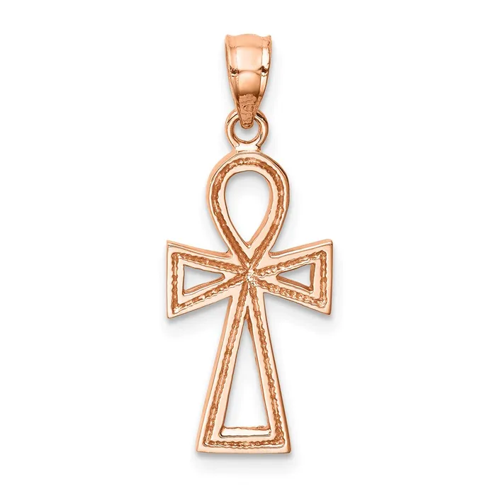 Necklaces TreasureFineJewelers 14K Rose Polished Ankh Pendant
