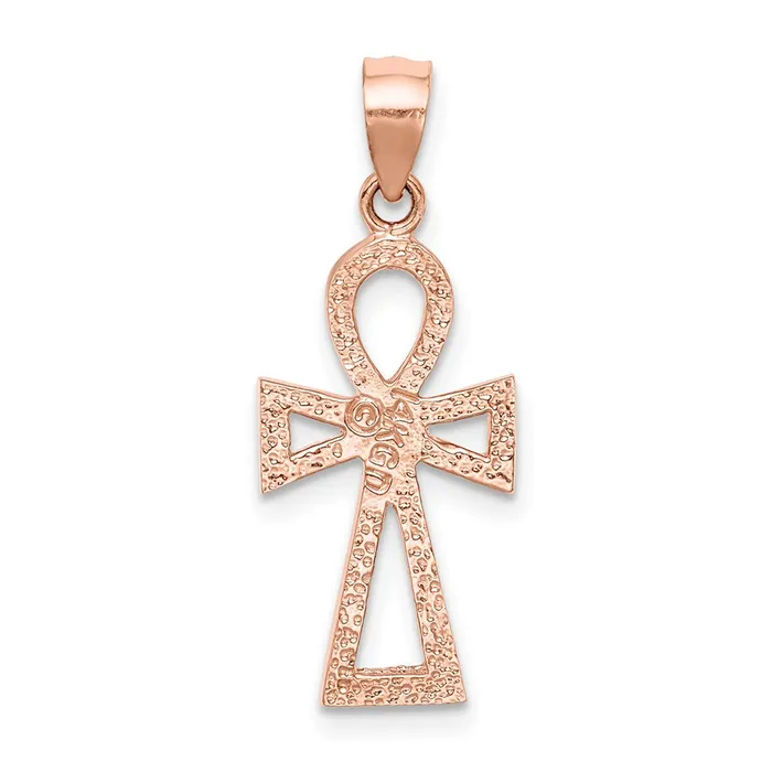Necklaces TreasureFineJewelers 14K Rose Polished Ankh Pendant
