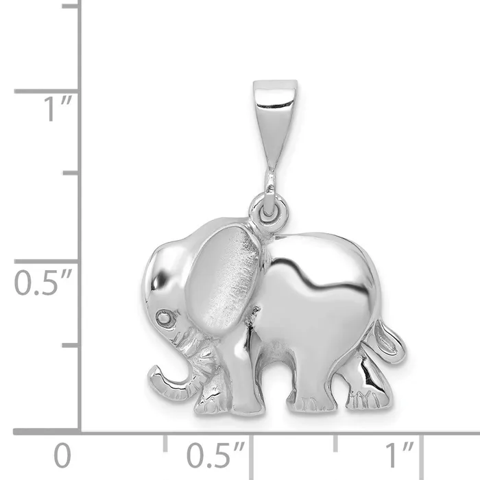 TreasureFineJewelers Charm Necklaces 14k White Gold Elephant Charm