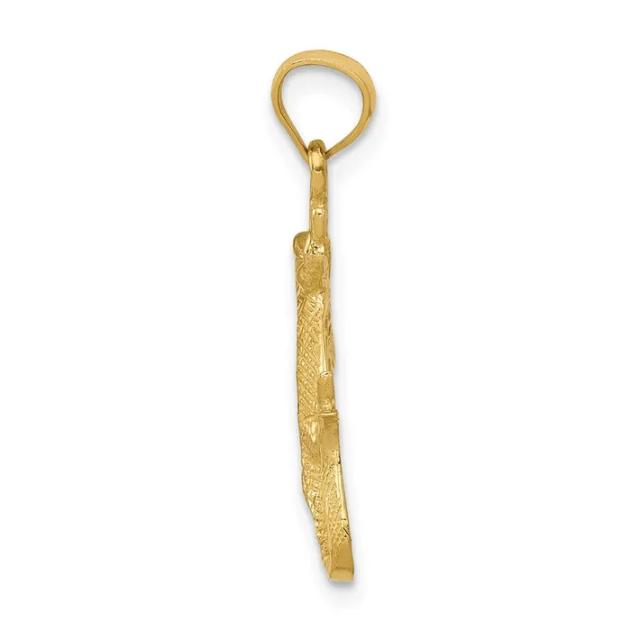 TreasureFineJewelers Necklaces 14k DiamondCut Lizard Pendant