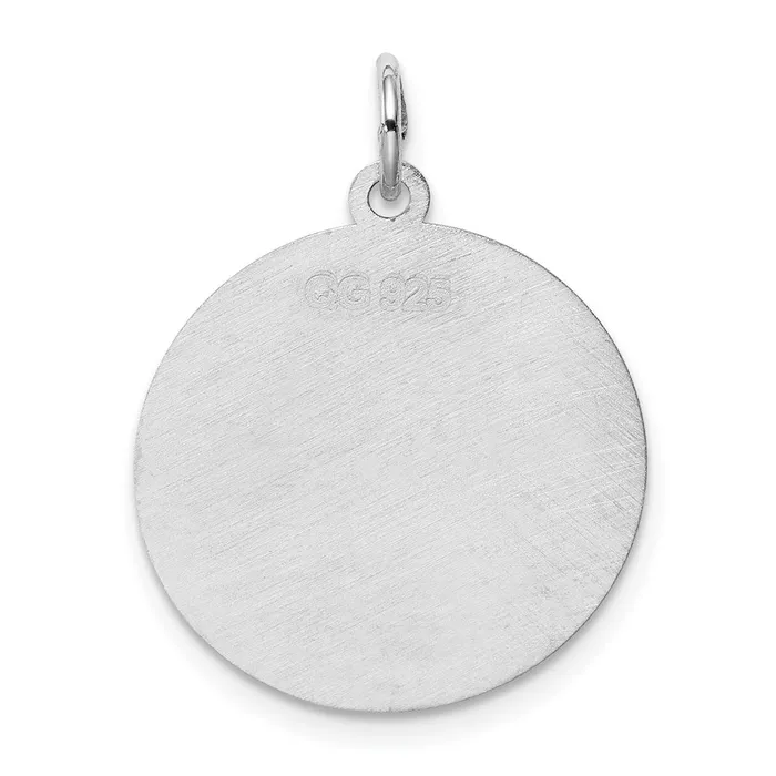 TreasureFineJewelers Necklaces Sterling Silver Rhodiumplated Brocaded Letter M Initial Charm