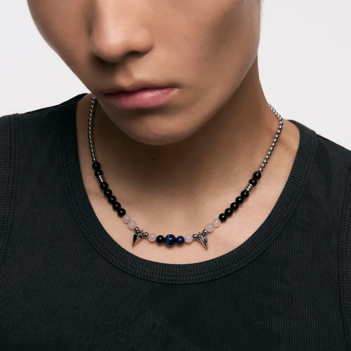 Blackheadshop Snake Fang Bead PullThrough Double Layer Necklace Necklaces
