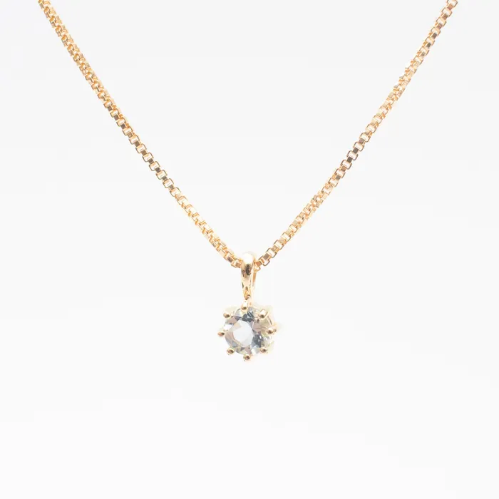 Necklaces Tashi Gold Vermeil Round Claw Set Cubic Zirconia Necklace