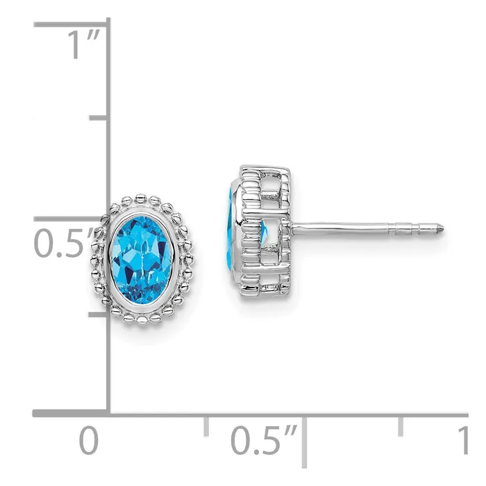 Earrings 10k White Gold Oval Blue Topaz Post EarringsWBCEM7202BT1W WB Choice Jewelry Earrings 10k White Gold Oval Blue Topaz Post EarringsWBCEM7202BT1W WB Choice Jewelry