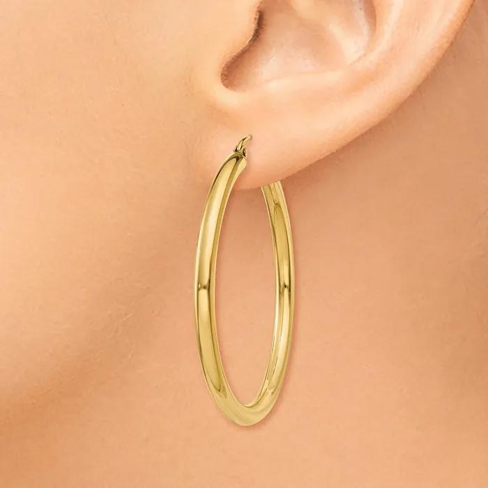 WB Choice Jewelry 10K Polished 3mm Tube Hoop EarringsWBC10T941 Earrings WB Choice Jewelry 10K Polished 3mm Tube Hoop EarringsWBC10T941 Earrings