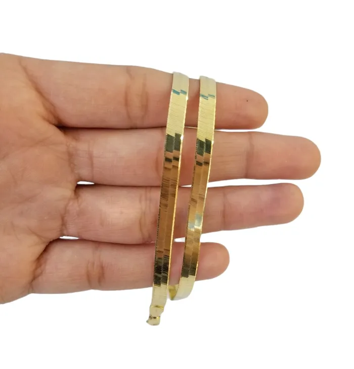 Gold and Diamond Necklaces Real 10K Yellow Gold 5mm Herring Bone Chain Necklace 20 Inch Lobster lock