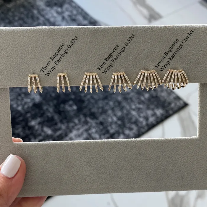 Alev Collection Earrings Seven Baguette Wrap Earrings