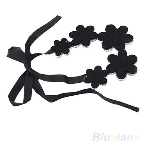 Flower Rhinestone Ribbon Bib Collar Statement Pendant Necklace sparklingselections Necklaces Flower Rhinestone Ribbon Bib Collar Statement Pendant Necklace sparklingselections Necklaces