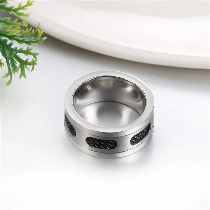 sparklingselections Bracelets Mens Silver Stainless Steel Rings