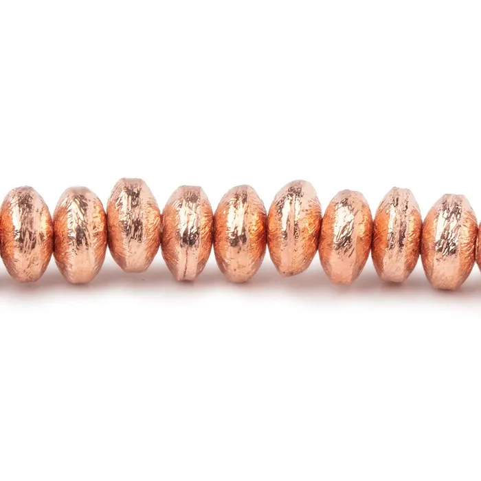 Beadsofcambaycom Earrings 6mm Rose Gold Plated Copper Brushed Disc Beads 8 inch 63 pieces Beadsofcambaycom Earrings 6mm Rose Gold Plated Copper Brushed Disc Beads 8 inch 63 pieces
