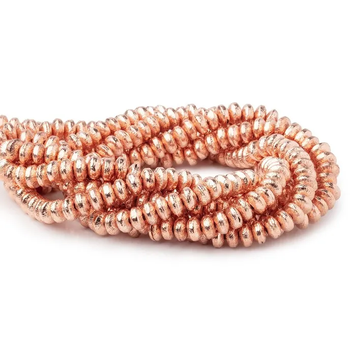 Beadsofcambaycom Earrings 6mm Rose Gold Plated Copper Brushed Disc Beads 8 inch 63 pieces Beadsofcambaycom Earrings 6mm Rose Gold Plated Copper Brushed Disc Beads 8 inch 63 pieces