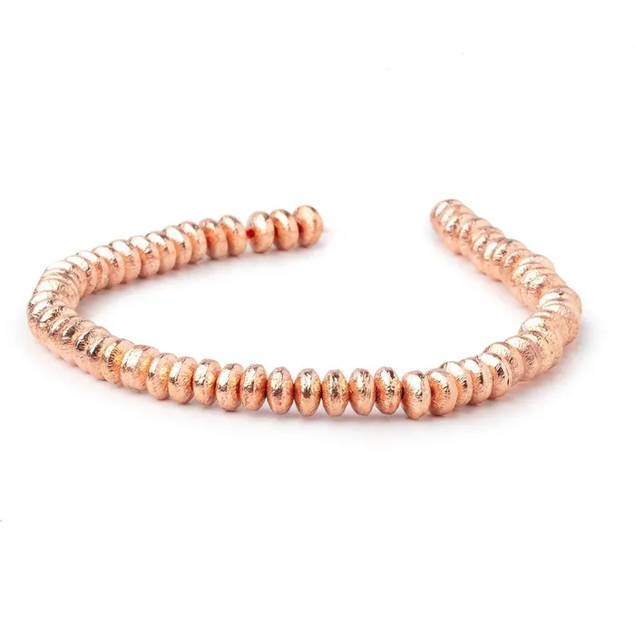 Beadsofcambaycom Earrings 6mm Rose Gold Plated Copper Brushed Disc Beads 8 inch 63 pieces Beadsofcambaycom Earrings 6mm Rose Gold Plated Copper Brushed Disc Beads 8 inch 63 pieces