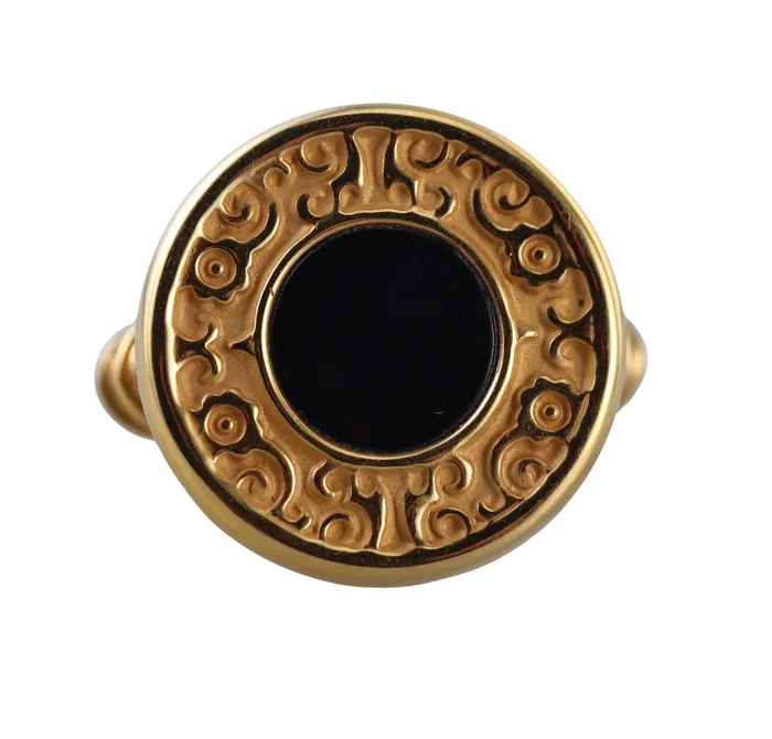 Carrera Y Carrera Rings Carrera y Carrera Musica Black Onyx Gold Ring