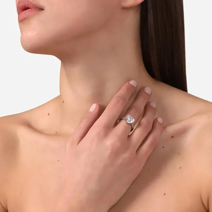 Chiara Ferragni Rings Womens ring with white zircon heart Chiara Ferragni First Love