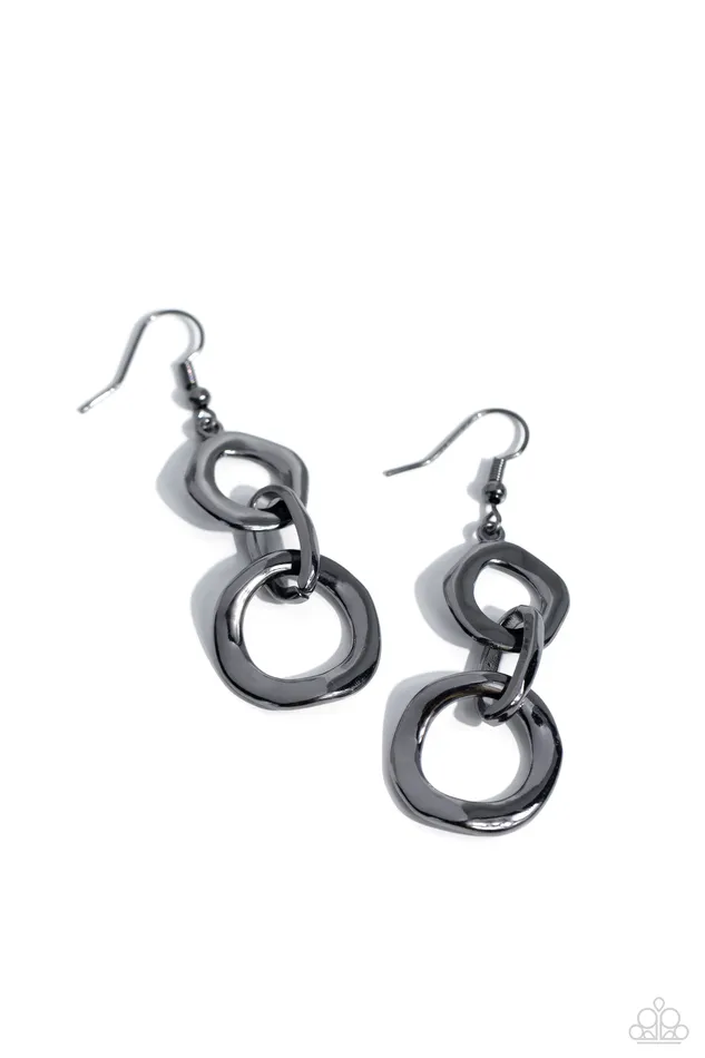 Earrings Paparazzi Accessories Metro Machinery Black Earrings Jewelry by Bretta