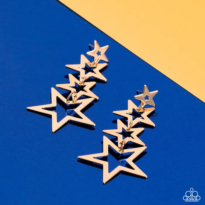Earrings Paparazzi Accessories Superstar Crescendo Gold Earrings Jewelry by Bretta