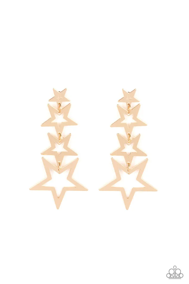 Earrings Paparazzi Accessories Superstar Crescendo Gold Earrings Jewelry by Bretta