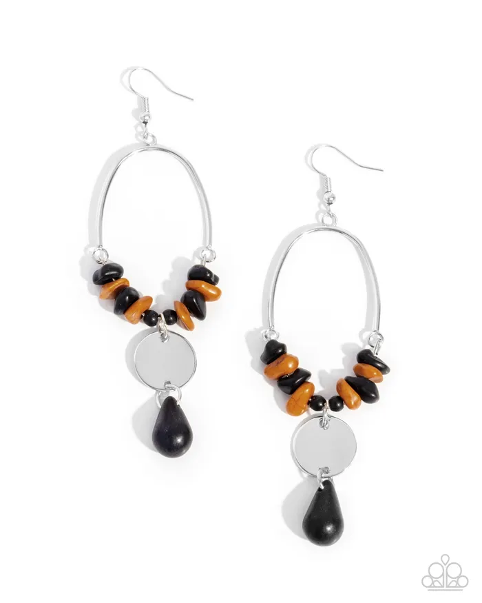Earrings Paparazzi Accessories Suspended Santa Fe Black Earrings Jewelry by Bretta