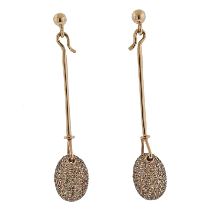 Georg Jensen Georg Jensen Dew Drop 18k Gold Fancy Diamond Drop Earrings 1144 Earrings Georg Jensen Georg Jensen Dew Drop 18k Gold Fancy Diamond Drop Earrings 1144 Earrings