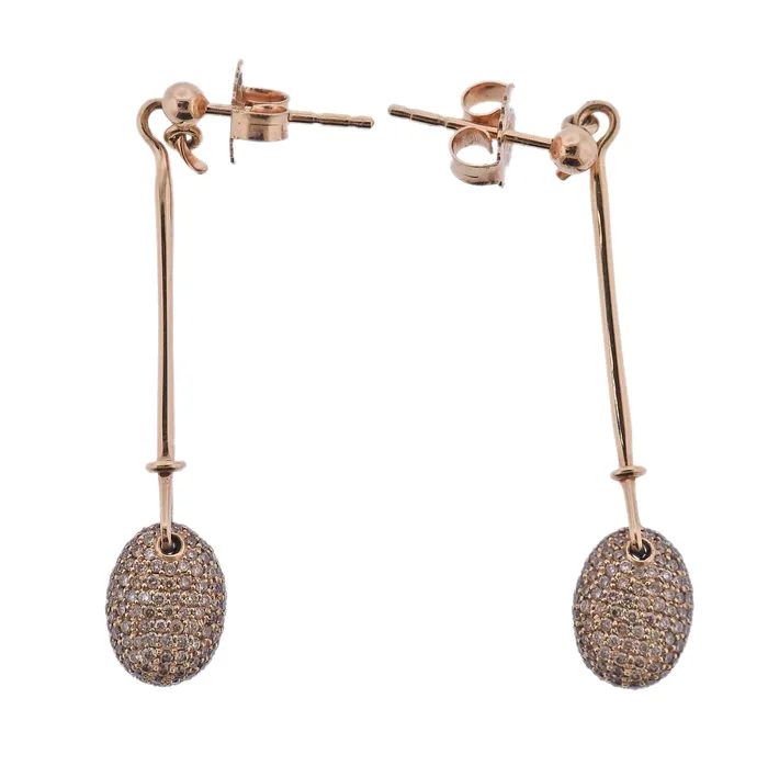 Georg Jensen Georg Jensen Dew Drop 18k Gold Fancy Diamond Drop Earrings 1144 Earrings