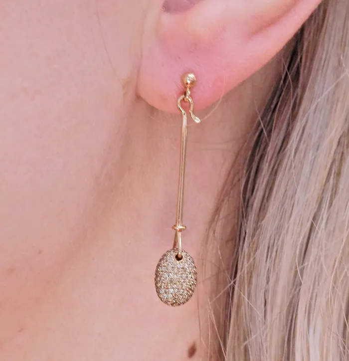Georg Jensen Georg Jensen Dew Drop 18k Gold Fancy Diamond Drop Earrings 1144 Earrings