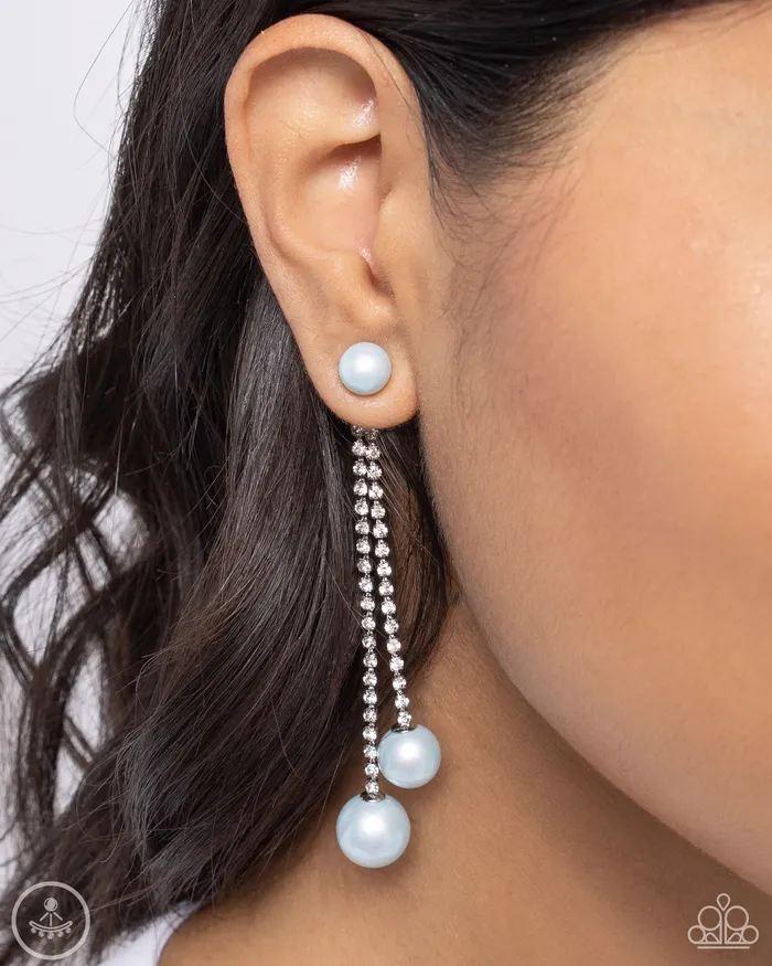 Give Us A PEARL Blue Earrings Jewelry by Bretta Paparazzi Accessories Earrings
