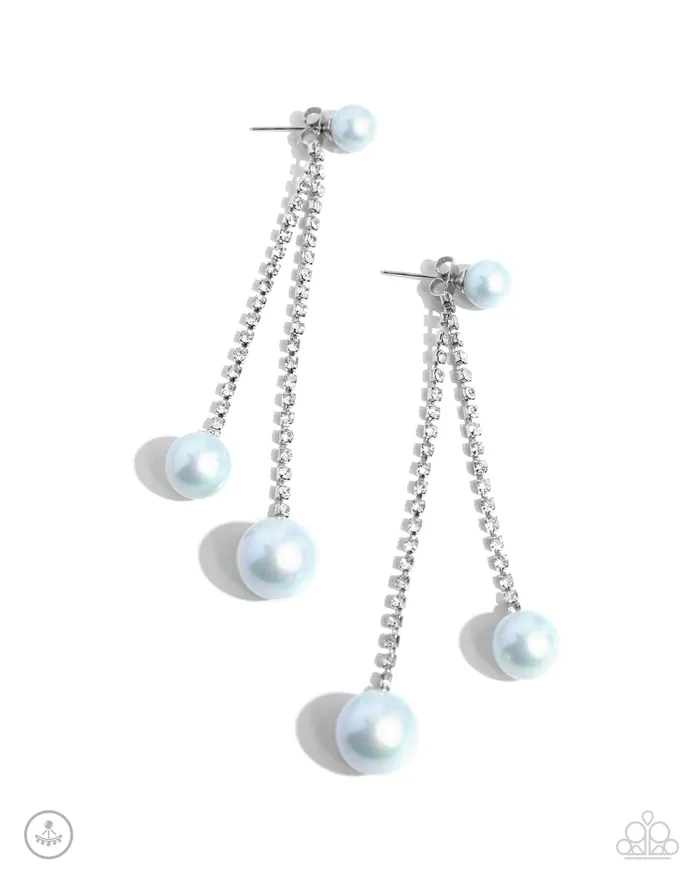 Give Us A PEARL Blue Earrings Jewelry by Bretta Paparazzi Accessories Earrings