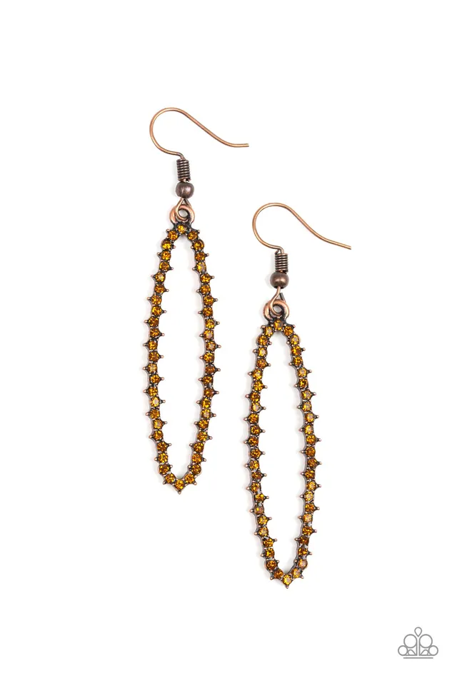 Paparazzi Accessories Earrings A Little GLOWmance Copper Earrings Jewelry by Bretta