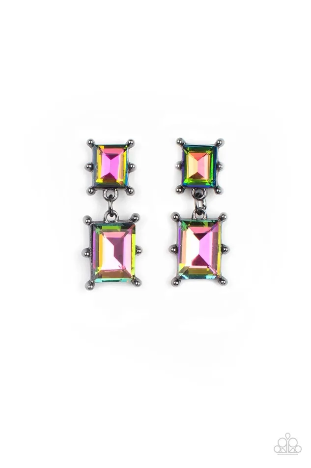 Paparazzi Accessories Earrings Cosmic Queen Multi Oil Spill Earrings Jewelry by Bretta