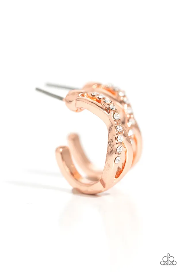 Paparazzi Accessories Earrings Horoscopic Helixes Copper Earrings Jewelry by Bretta