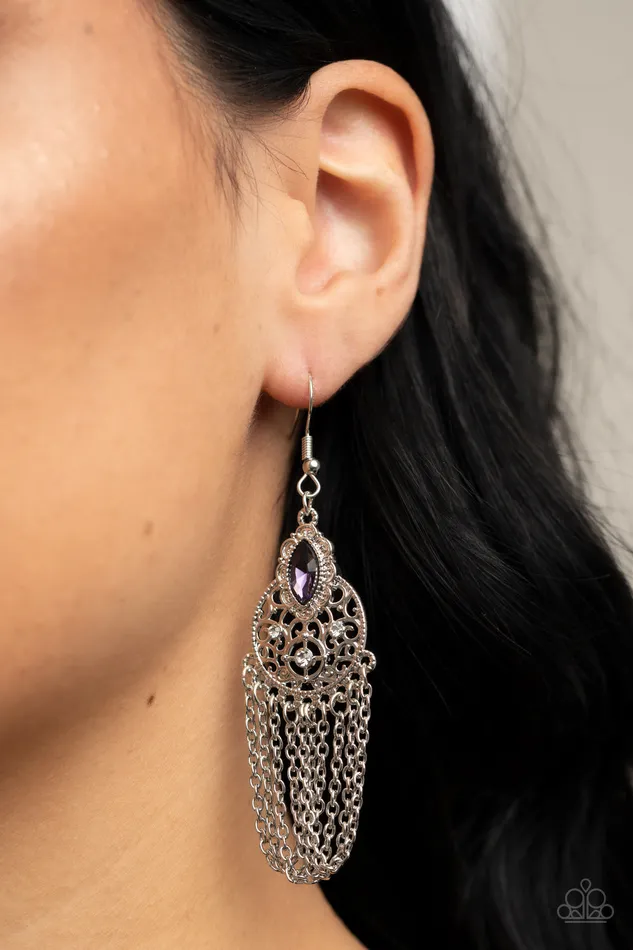 Paparazzi Accessories Earrings Pressed for CHIME Purple Earrings Jewelry by Bretta Paparazzi Accessories Earrings Pressed for CHIME Purple Earrings Jewelry by Bretta