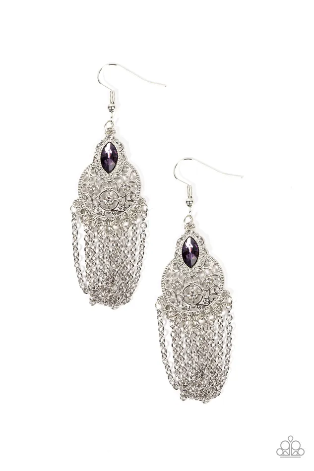 Paparazzi Accessories Earrings Pressed for CHIME Purple Earrings Jewelry by Bretta