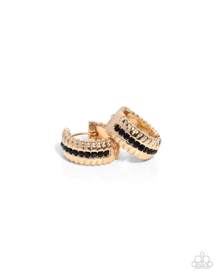 Paparazzi Accessories Earrings Serrated Shimmer Gold Hoop Earrings Jewelry By Bretta