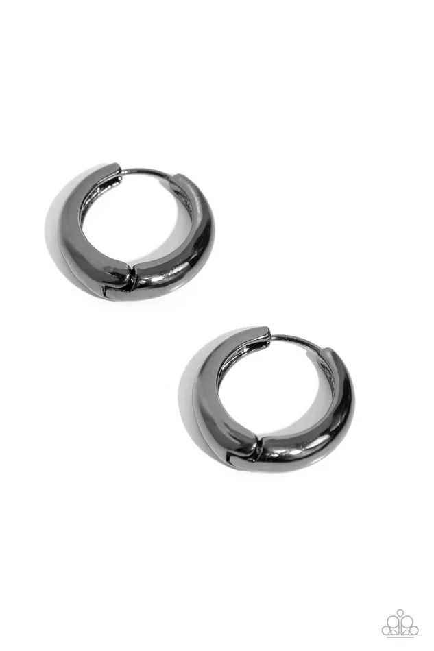 Paparazzi Accessories Earrings Streamlined Status Black Earrings Jewelry by Bretta