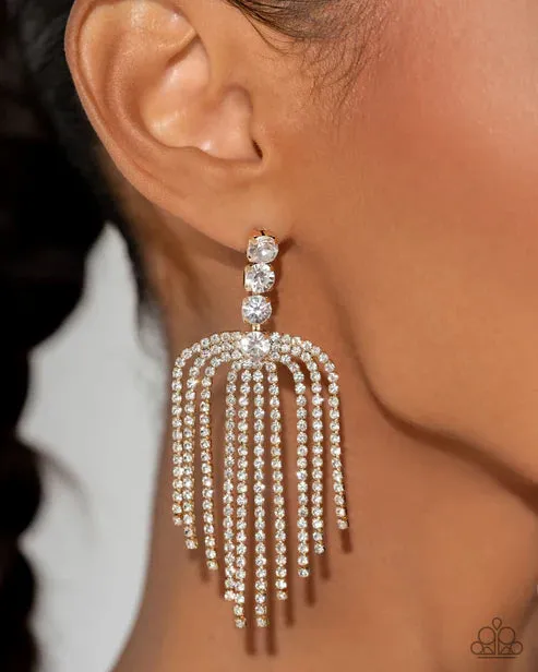 Paparazzi Accessories Tapered Twilight Gold Post Earrings Jewelry by Bretta Earrings