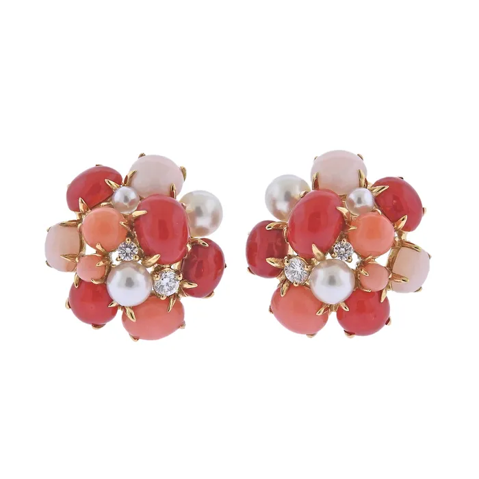 Seaman Schepps Earrings Seaman Schepps Bubble Coral Pearl Diamond Gold Earrings Seaman Schepps Earrings Seaman Schepps Bubble Coral Pearl Diamond Gold Earrings