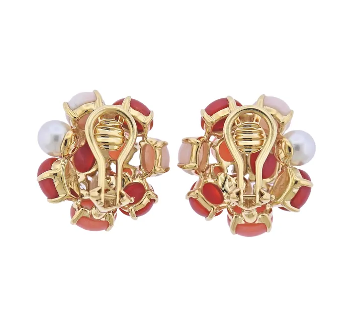 Seaman Schepps Earrings Seaman Schepps Bubble Coral Pearl Diamond Gold Earrings Seaman Schepps Earrings Seaman Schepps Bubble Coral Pearl Diamond Gold Earrings