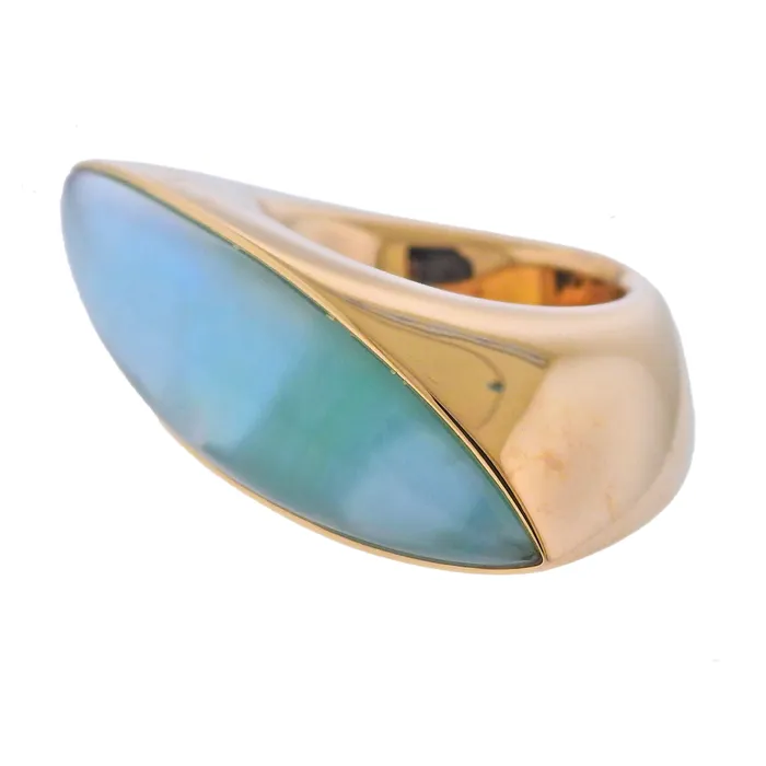 Vhernier Fuseau Mother of Pearl Crystal Rose Gold Ring Vhernier Rings